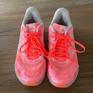 Men's Adidas neon pink running shoe 4D some size 7.5, women's size 9